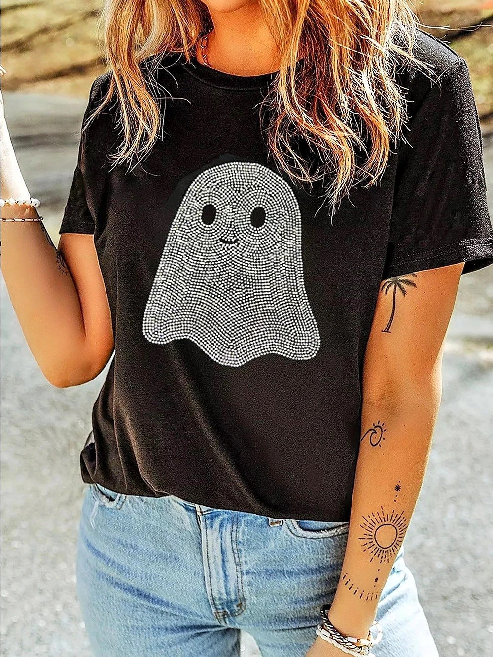 Ghost Graphic Short Sleeve Tee in Black